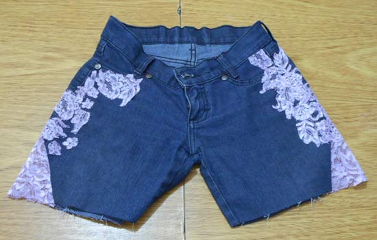 bermuda jeans feminina customizada