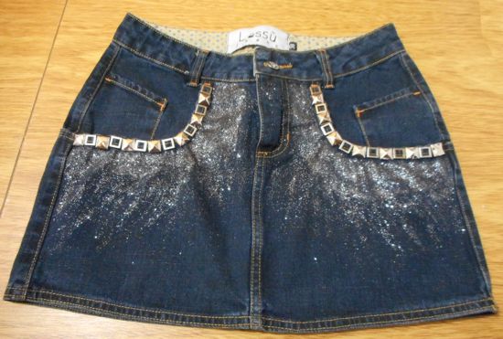 customização de saia jeans com renda