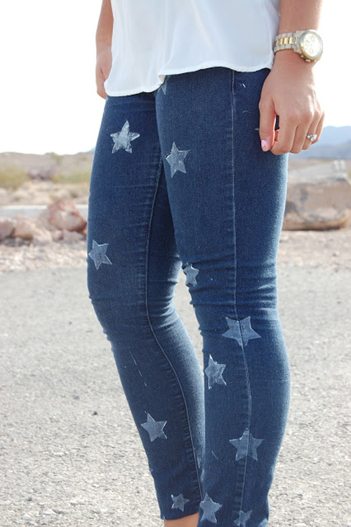 Como fazer calça jeans com estrelas