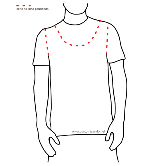 Como customizar camiseta masculina - Customização camiseta masculina