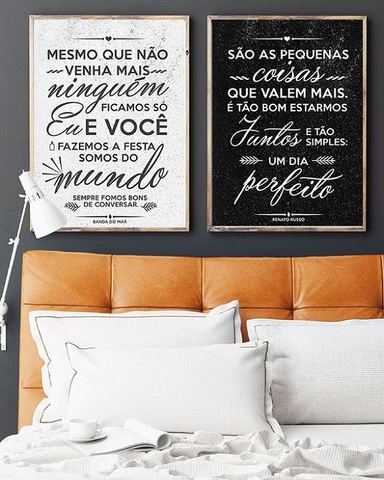 Letra de música na decoração