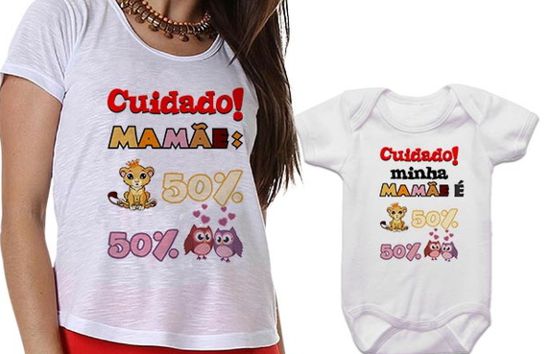 Camisetas com frases divertidas e criativas para mãe e filha