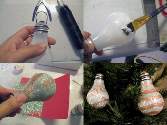 Como fazer enfeite de árvore de natal com lâmpadas queimadas