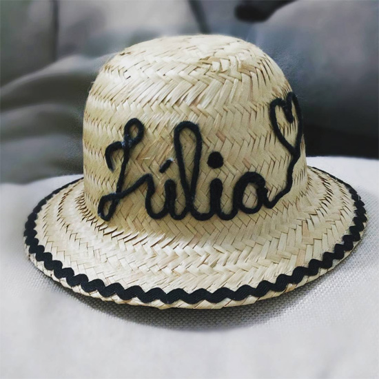 Chapéu de palha customizado para meninas