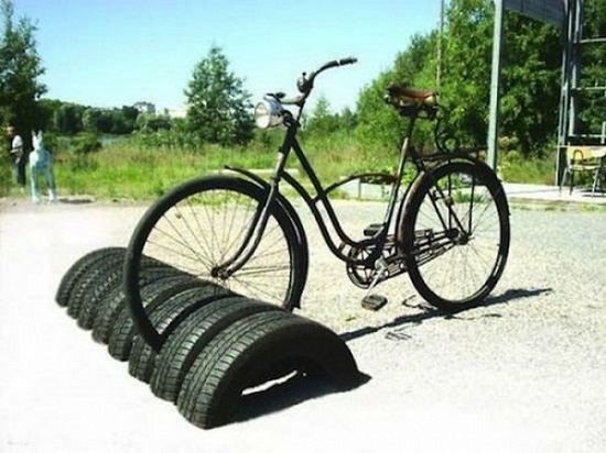 Decoração com pneus velhos