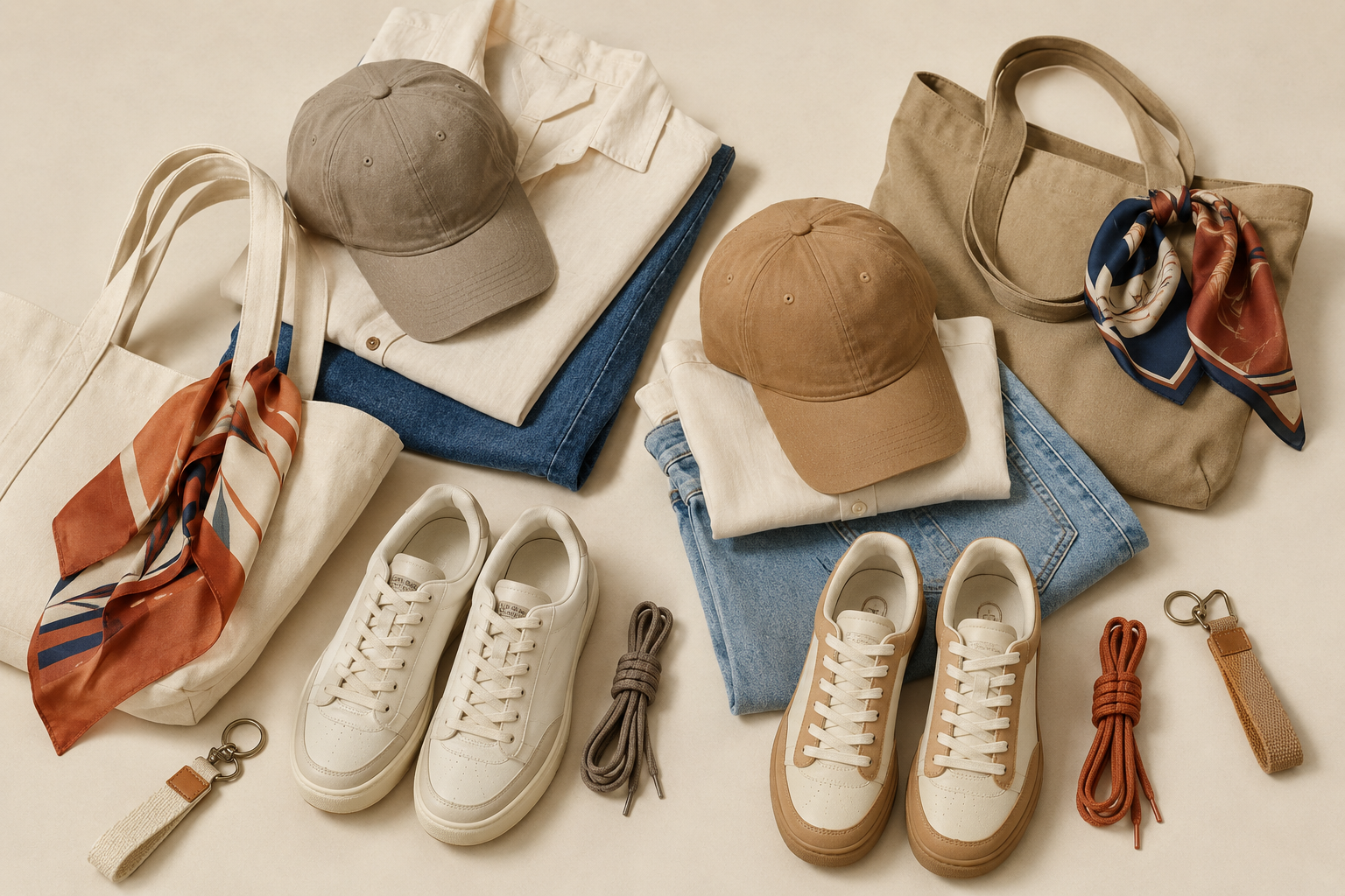 Como usar looks de casal combinando inspirados em Bruna Marquezine e Shawn Mendes Looks coordenados com bonés, bolsas de lona, lenços, jeans, tênis, cadarços coloridos e chaveiros artesanais.